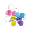 Tooth-shaped keyring container for baby teeth